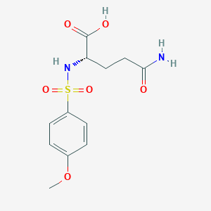 molecular formula C12H16N2O6S B15254783 (2S)-4-Carbamoyl-2-(4-methoxybenzenesulfonamido)butanoic acid 