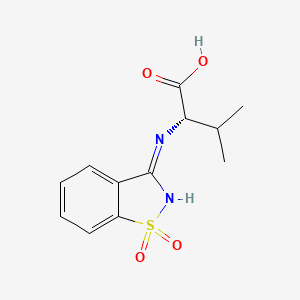 molecular formula C12H14N2O4S B15254804 (2S)-2-[(1,1-dioxo-1,2-benzothiazol-3-yl)amino]-3-methylbutanoic acid 
