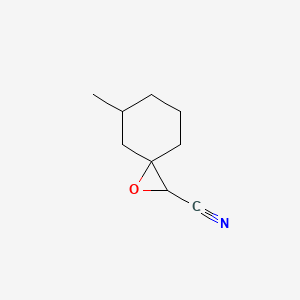 molecular formula C9H13NO B15254807 5-Methyl-1-oxaspiro[2.5]octane-2-carbonitrile 