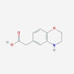 molecular formula C10H11NO3 B15254817 2-(3,4-Dihydro-2H-1,4-benzoxazin-6-YL)acetic acid 