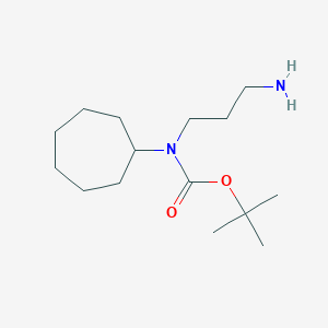 molecular formula C15H30N2O2 B15254828 tert-butyl N-(3-aminopropyl)-N-cycloheptylcarbamate 