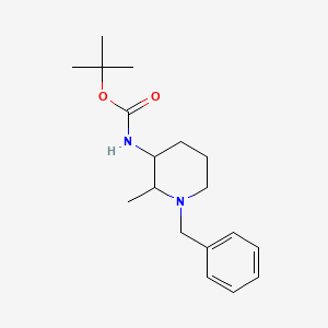 molecular formula C18H28N2O2 B15254833 tert-butyl N-(1-benzyl-2-methylpiperidin-3-yl)carbamate 