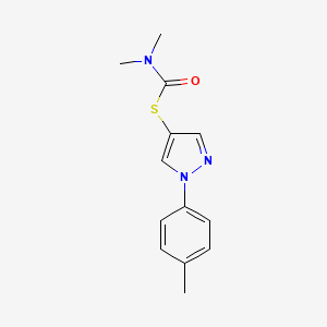 N,N-dimethyl-1-{[1-(4-methylphenyl)-1H-pyrazol-4-yl]sulfanyl}formamide