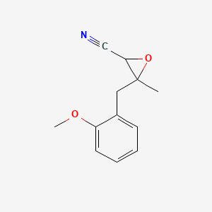 molecular formula C12H13NO2 B15254855 3-[(2-Methoxyphenyl)methyl]-3-methyloxirane-2-carbonitrile 