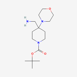 molecular formula C15H29N3O3 B15254864 Tert-butyl 4-(aminomethyl)-4-(morpholin-4-yl)piperidine-1-carboxylate CAS No. 1303890-12-1