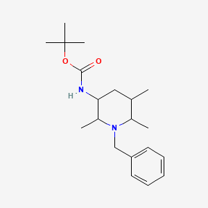 molecular formula C20H32N2O2 B15254873 tert-butyl N-(1-benzyl-2,5,6-trimethylpiperidin-3-yl)carbamate CAS No. 1315366-87-0