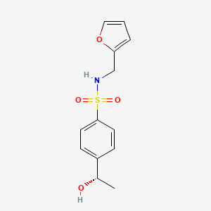 molecular formula C13H15NO4S B15254876 N-(Furan-2-ylmethyl)-4-[(1S)-1-hydroxyethyl]benzene-1-sulfonamide 