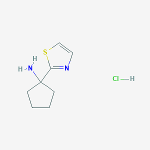 molecular formula C8H13ClN2S B1525488 1-(1,3-Thiazol-2-yl)cyclopentan-1-amine hydrochloride CAS No. 1311316-71-8