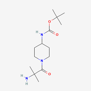 molecular formula C14H27N3O3 B15254887 tert-butyl N-[1-(2-amino-2-methylpropanoyl)piperidin-4-yl]carbamate 
