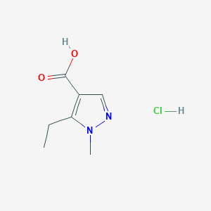 molecular formula C7H11ClN2O2 B1525489 5-ethyl-1-methyl-1H-pyrazole-4-carboxylic acid hydrochloride CAS No. 1315366-76-7