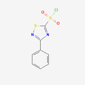 molecular formula C8H5ClN2O2S2 B15254892 3-phenyl-1,2,4-thiadiazole-5-sulfonyl Chloride 