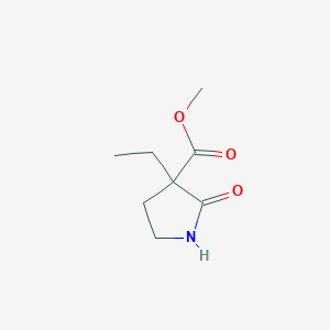 molecular formula C8H13NO3 B15254922 Methyl 3-ethyl-2-oxopyrrolidine-3-carboxylate 