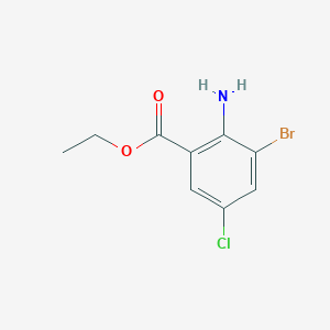 molecular formula C9H9BrClNO2 B1525494 Ethyl 2-amino-3-bromo-5-chlorobenzoate CAS No. 1315366-56-3