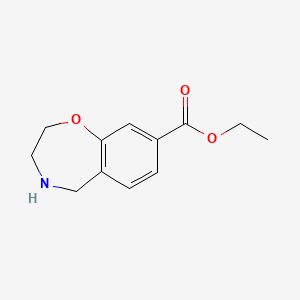 molecular formula C12H15NO3 B15254972 Ethyl 2,3,4,5-tetrahydro-1,4-benzoxazepine-8-carboxylate 
