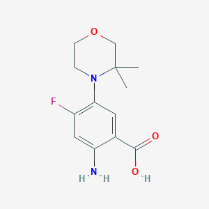 molecular formula C13H17FN2O3 B1525502 2-氨基-5-(3,3-二甲基吗啉-4-基)-4-氟苯甲酸 CAS No. 1334146-88-1