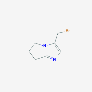molecular formula C7H9BrN2 B15255062 3-(Bromomethyl)-5H,6H,7H-pyrrolo[1,2-a]imidazole 