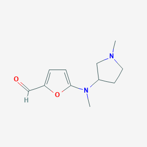 molecular formula C11H16N2O2 B15255065 5-[Methyl(1-methylpyrrolidin-3-yl)amino]furan-2-carbaldehyde 