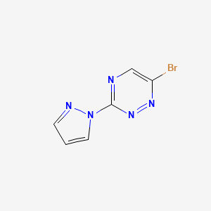 molecular formula C6H4BrN5 B15255072 6-Bromo-3-(1H-pyrazol-1-yl)-1,2,4-triazine 