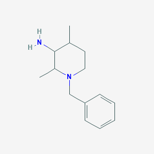 molecular formula C14H22N2 B15255085 1-Benzyl-2,4-dimethylpiperidin-3-amine 