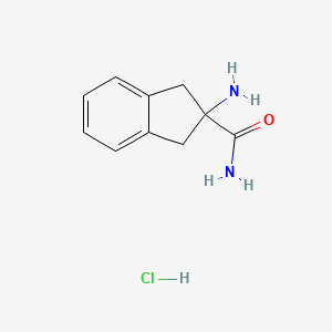 molecular formula C10H13ClN2O B1525509 盐酸 2-氨基-2,3-二氢-1H-茚-2-甲酰胺 CAS No. 1311318-47-4