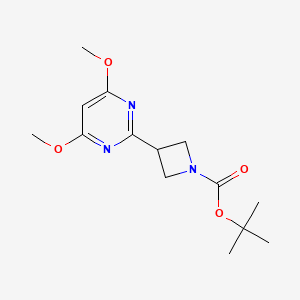 molecular formula C14H21N3O4 B15255140 tert-Butyl 3-(4,6-dimethoxypyrimidin-2-yl)azetidine-1-carboxylate 