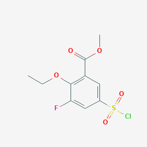 molecular formula C10H10ClFO5S B15255147 Methyl 5-(chlorosulfonyl)-2-ethoxy-3-fluorobenzoate 