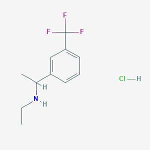 molecular formula C11H15ClF3N B1525515 Ethyl({1-[3-(trifluoromethyl)phenyl]ethyl})amine hydrochloride CAS No. 1315366-77-8