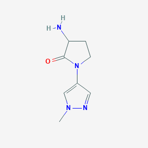 molecular formula C8H12N4O B1525517 3-amino-1-(1-methyl-1H-pyrazol-4-yl)pyrrolidin-2-one CAS No. 1247359-59-6