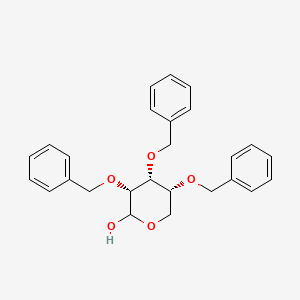 molecular formula C26H28O5 B15255213 (3R,4R,5R)-3,4,5-tris(Benzyloxy)tetrahydro-2H-pyran-2-ol 