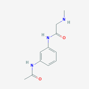 molecular formula C11H15N3O2 B15255230 N-(3-acetamidophenyl)-2-(methylamino)acetamide 