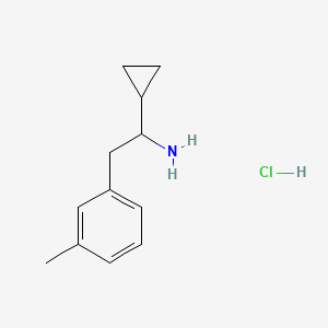 molecular formula C12H18ClN B1525525 1-Cyclopropyl-2-(3-methylphenyl)ethan-1-amine hydrochloride CAS No. 1315368-86-5