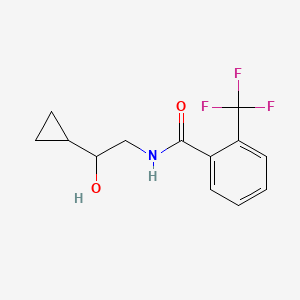 molecular formula C13H14F3NO2 B1525529 N-(2-cyclopropyl-2-hydroxyethyl)-2-(trifluoromethyl)benzamide CAS No. 1273988-45-6