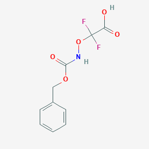 molecular formula C10H9F2NO5 B15255319 2-({[(Benzyloxy)carbonyl]amino}oxy)-2,2-difluoroacetic acid 