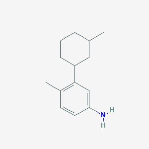 molecular formula C14H21N B15255385 4-Methyl-3-(3-methylcyclohexyl)aniline 