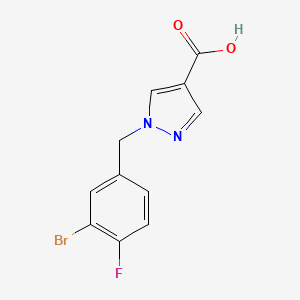 1-[(3-bromo-4-fluorophenyl)methyl]-1H-pyrazole-4-carboxylic acid