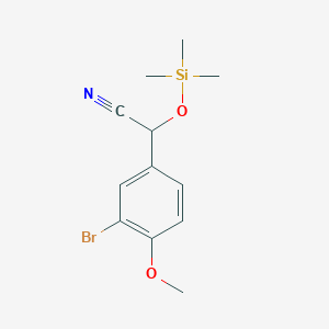 molecular formula C12H16BrNO2Si B1525544 2-(3-Bromo-4-methoxyphenyl)-2-[(trimethylsilyl)oxy]acetonitrile CAS No. 1273671-42-3