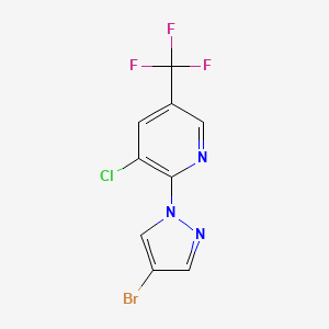 molecular formula C9H4BrClF3N3 B1525548 2-(4-bromo-1H-pyrazol-1-yl)-3-chloro-5-(trifluoromethyl)pyridine CAS No. 1183812-46-5