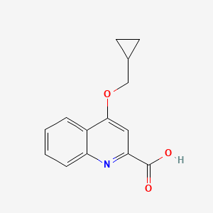 molecular formula C14H13NO3 B1525550 4-(Cyclopropylmethoxy)quinoline-2-carboxylic acid CAS No. 1275281-11-2