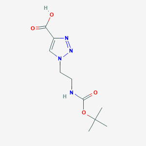 molecular formula C10H16N4O4 B1525552 1-(2-((tert-butoxycarbonyl)amino)ethyl)-1H-1,2,3-triazole-4-carboxylic acid CAS No. 1211504-22-1