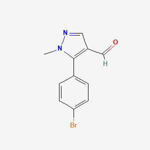 molecular formula C11H9BrN2O B1525554 5-(4-Bromophenyl)-1-methyl-1h-pyrazole-4-carbaldehyde CAS No. 689250-57-5