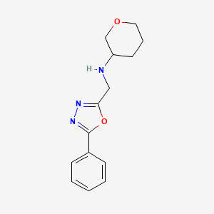 molecular formula C14H17N3O2 B1525559 N-[(5-phenyl-1,3,4-oxadiazol-2-yl)methyl]oxan-3-amine CAS No. 1274705-14-4