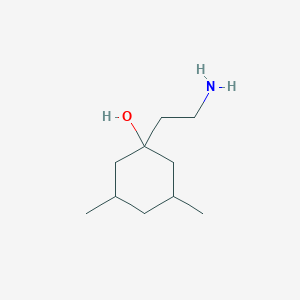 molecular formula C10H21NO B15255697 1-(2-Aminoethyl)-3,5-dimethylcyclohexan-1-OL 