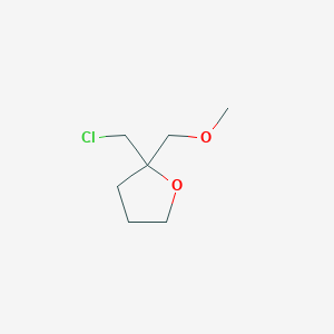 molecular formula C7H13ClO2 B15255836 2-(Chloromethyl)-2-(methoxymethyl)oxolane 