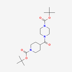 molecular formula C20H35N3O5 B1525585 N-Boc-4-(4-boc-piperazinocarbonyl)piperidine CAS No. 1278859-58-7