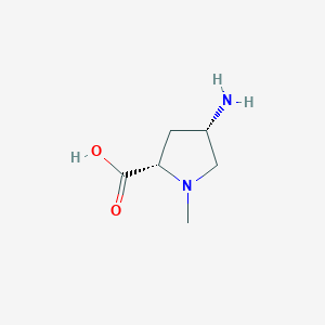 molecular formula C6H12N2O2 B1525592 (4S)-4-amino-1-methyl-L-proline CAS No. 1308319-48-3