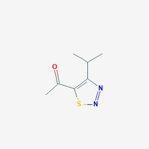 molecular formula C7H10N2OS B15255982 1-[4-(Propan-2-yl)-1,2,3-thiadiazol-5-yl]ethan-1-one 