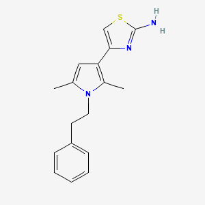 molecular formula C17H19N3S B15255992 4-[2,5-Dimethyl-1-(2-phenylethyl)-1H-pyrrol-3-yl]-1,3-thiazol-2-amine 