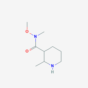 molecular formula C9H18N2O2 B15256031 N-Methoxy-N,2-dimethylpiperidine-3-carboxamide 