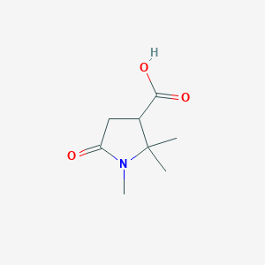 molecular formula C8H13NO3 B1525606 1,2,2-Trimethyl-5-oxopyrrolidine-3-carboxylic acid CAS No. 783349-92-8