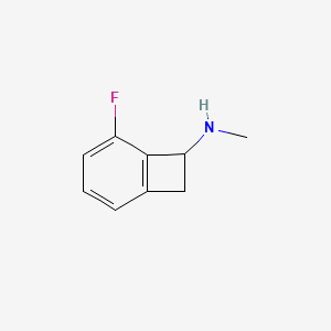 molecular formula C9H10FN B15256132 5-Fluoro-N-methylbicyclo[4.2.0]octa-1,3,5-trien-7-amine 